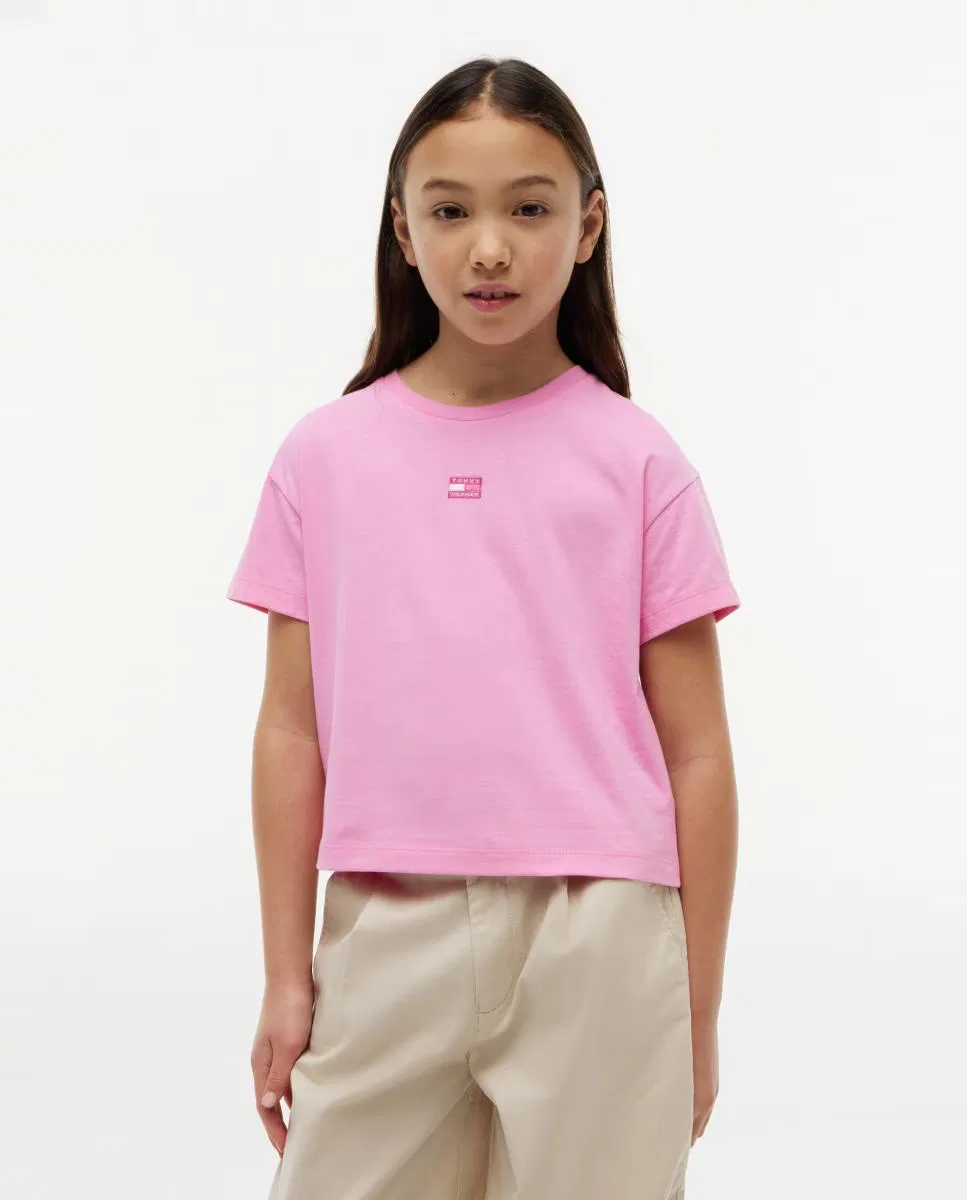 Детская футболка, Silueta Boxy Logo Frontal, Tommy Hilfiger, розовый