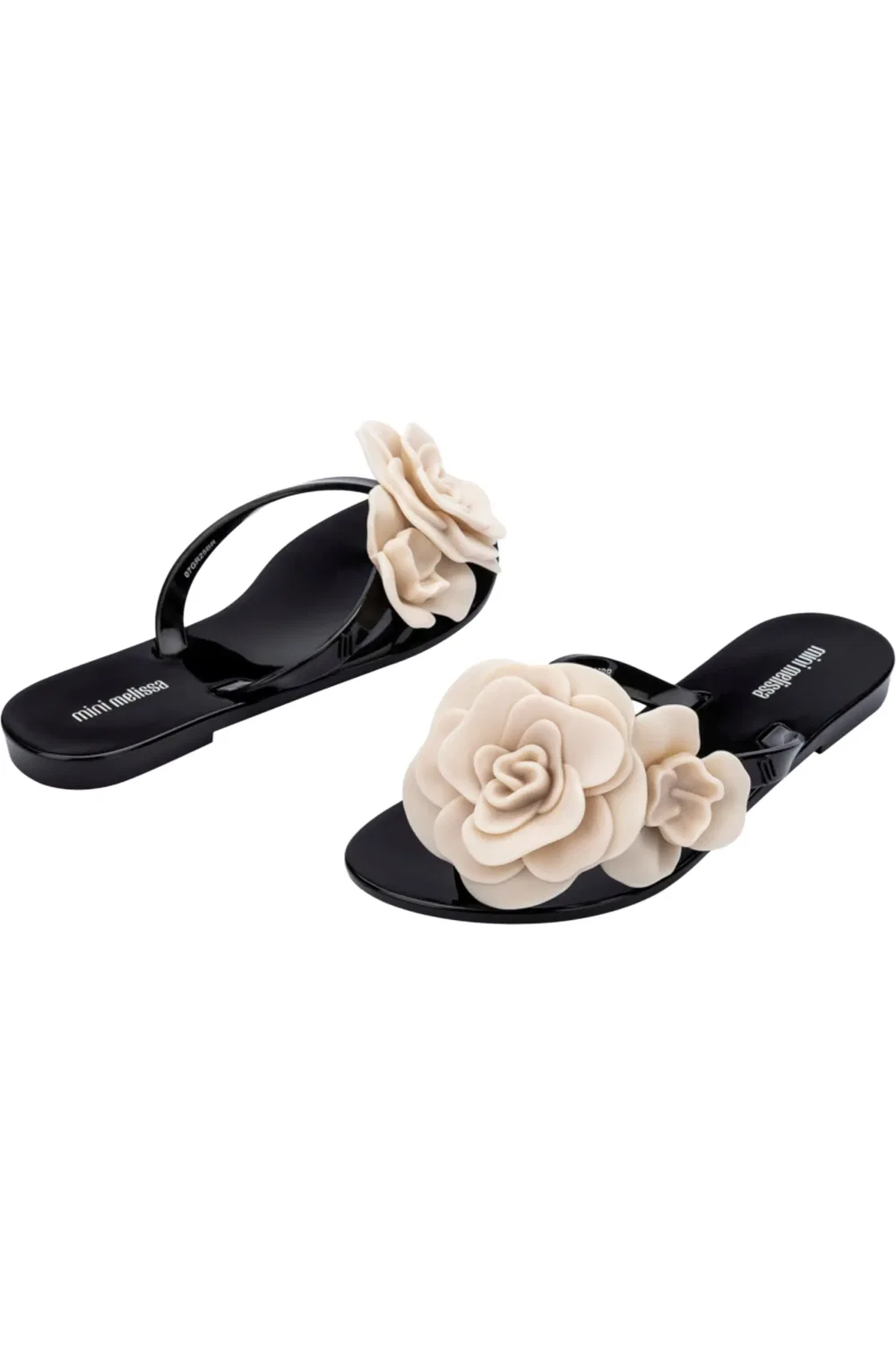 Детские сандалии с цветочным аппликациями Harmonic Mini Melissa, черный — фото 4