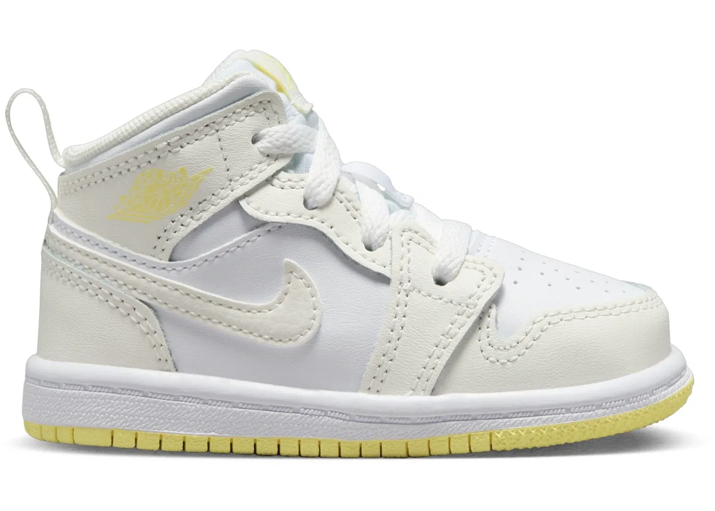 Детские кроссовки с высоким берцем Jordan 1 Mid Jordan, Sail/White/Light Laser Orange