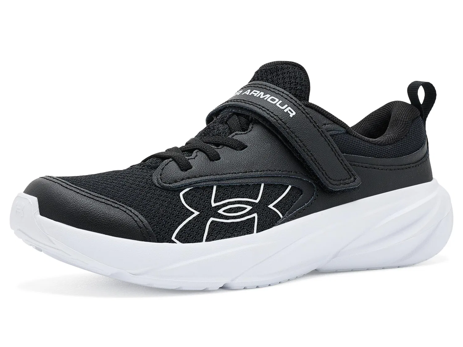 Детские кроссовки Pre School Surge 5 с альтернативной застежкой (для малышей) Under Armour Kids, Black/Black/White — фото 2