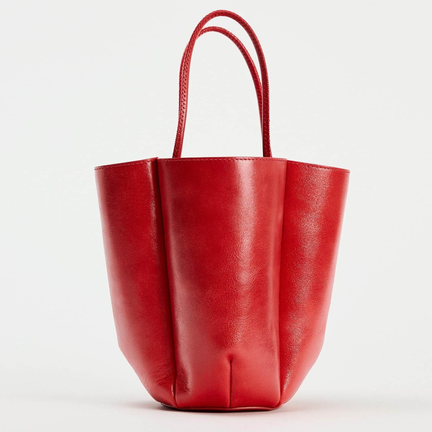 

Сумка Zara Leather Mini Bucket, красный
