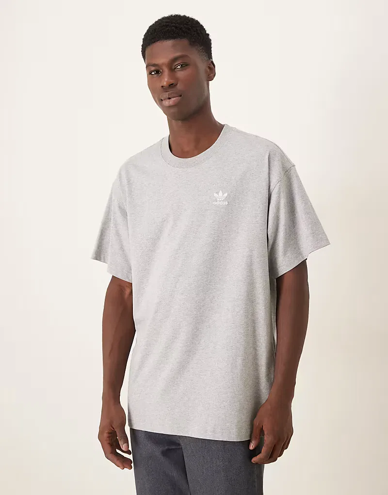 Футболка Adidas Originals Essential оверсайз серого меланжевого