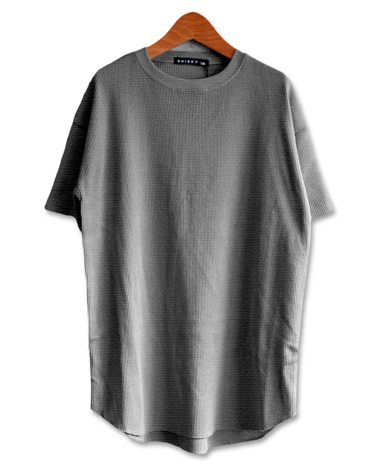 Детское платье-футболка из вафельной ткани с длинным рукавомSHISKY, Heather Grey