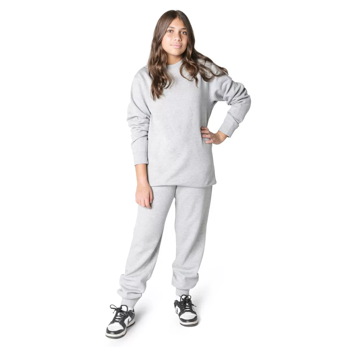 Детские спортивные штаны для девочек из флиса Everyday Kids, Heather Gray — фото 3