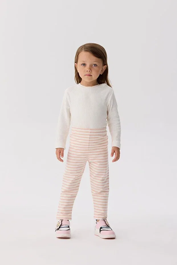 Детские леггинсы для девочек полосатые Tyess Basic, Lined