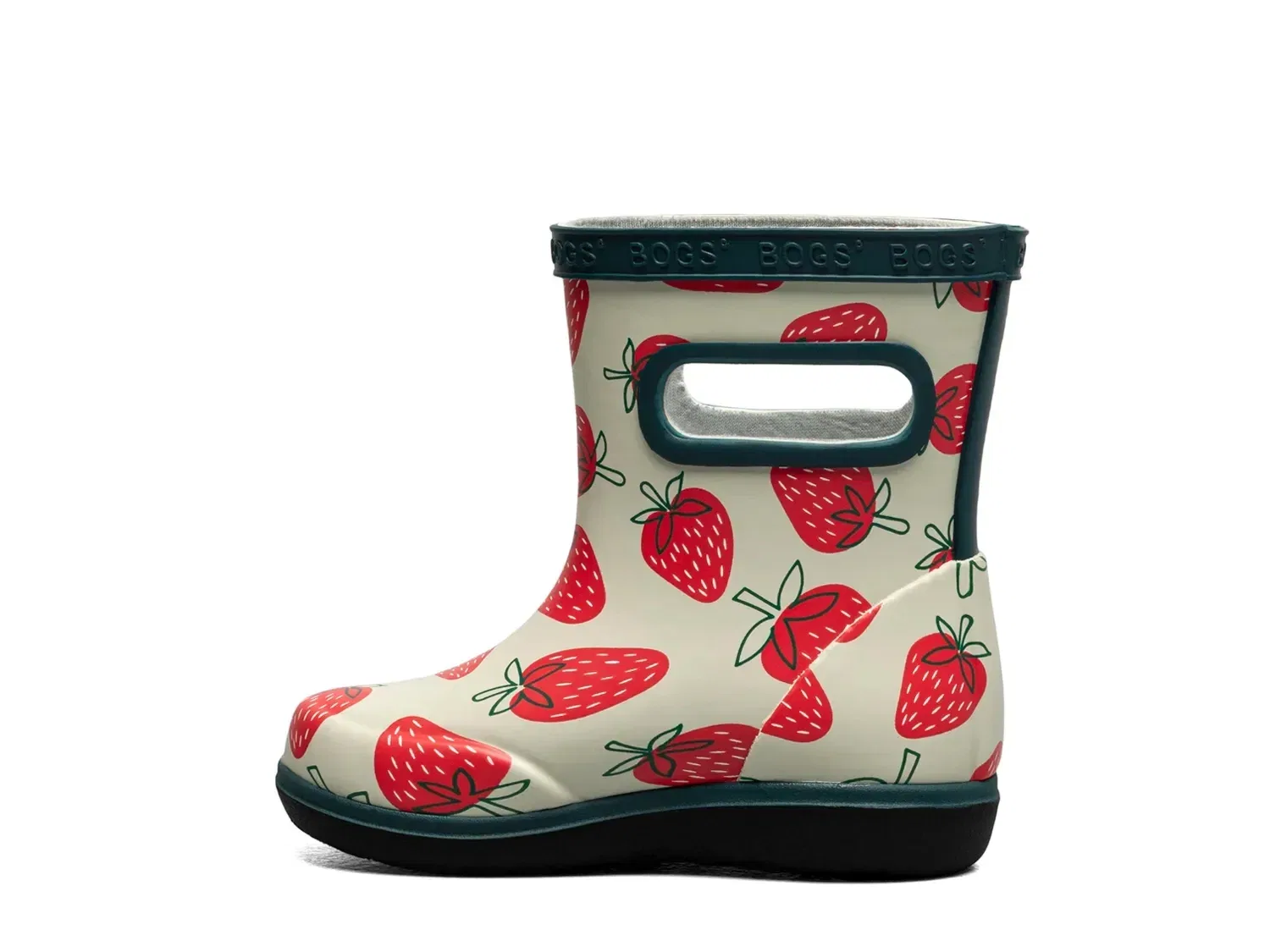 Резиновые сапоги Skipper II Strawberries, Bogs, белый/красный принт клубника — фото 4