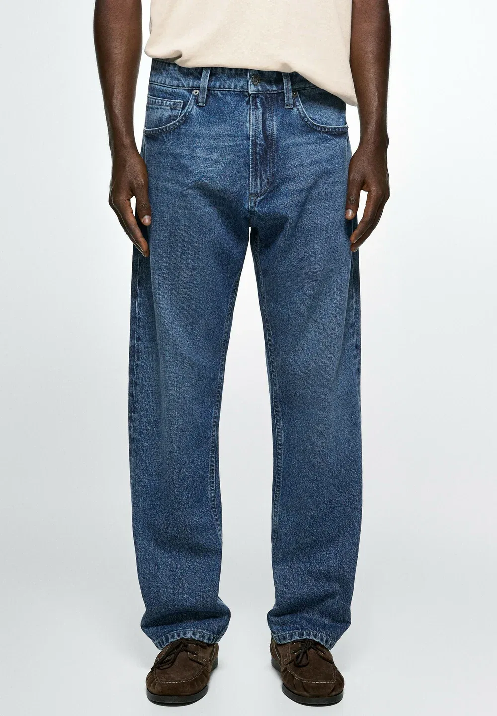 Джинсы свободного кроя - джинсы прямого кроя Massimo Dutti, Dark Blue