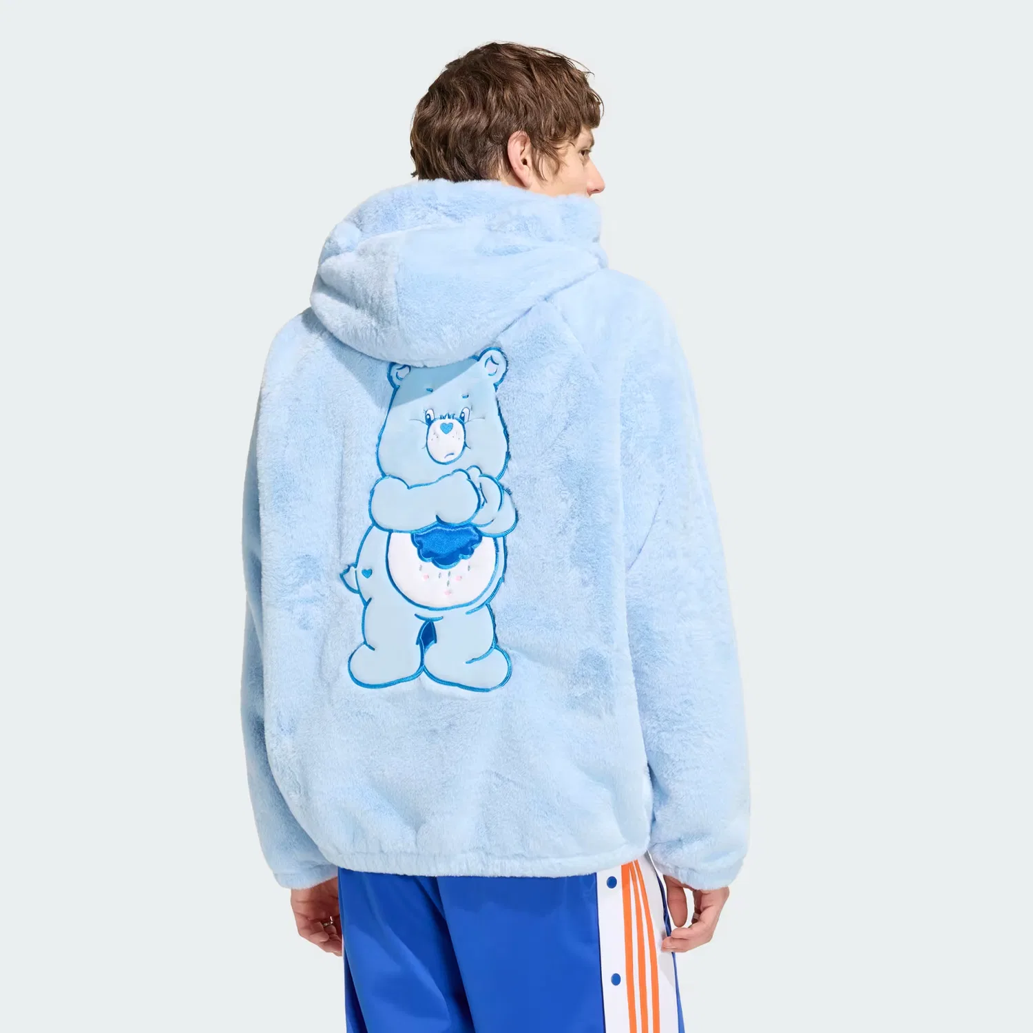 Мужская куртка прямого кроя CARE BEARS FUR JACKET Adidas Originals, небесно-голубой — фото 2