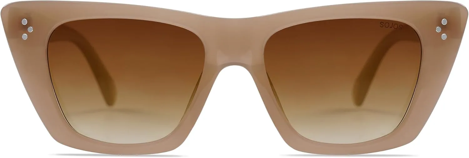 

Солнцезащитные очки SOJOS Retro Trendy Cat Eye с поляризованным покрытием для женщин, стильные, с защитой от УФ-излучения UV400, модель SJ2199, Milky Brown/Brown