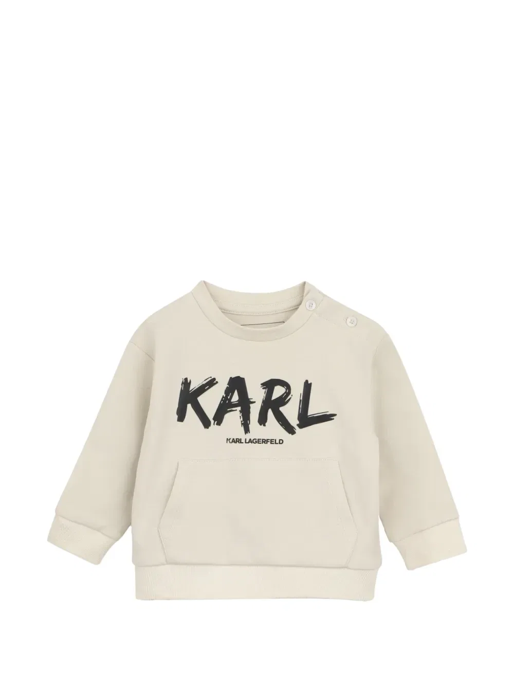 Комплект из толстовки и брюк с логотипом Karl Lagerfeld Kids, бежевый — фото 3