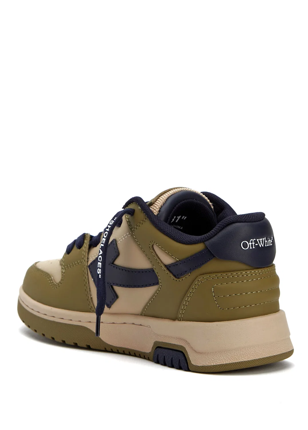 Сникерсы Off-White, green-beige — фото 3