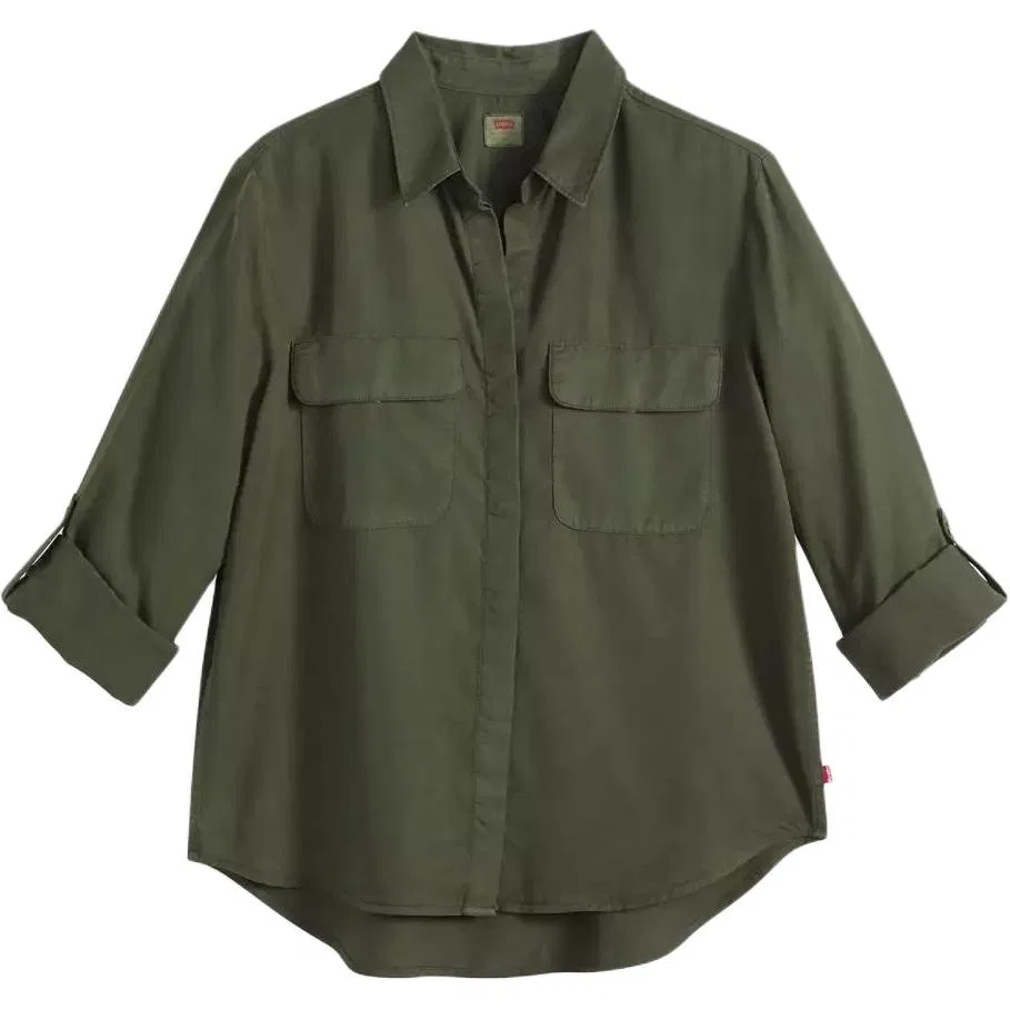 Женская рубашка с отложным воротником Green Levis, Зеленый