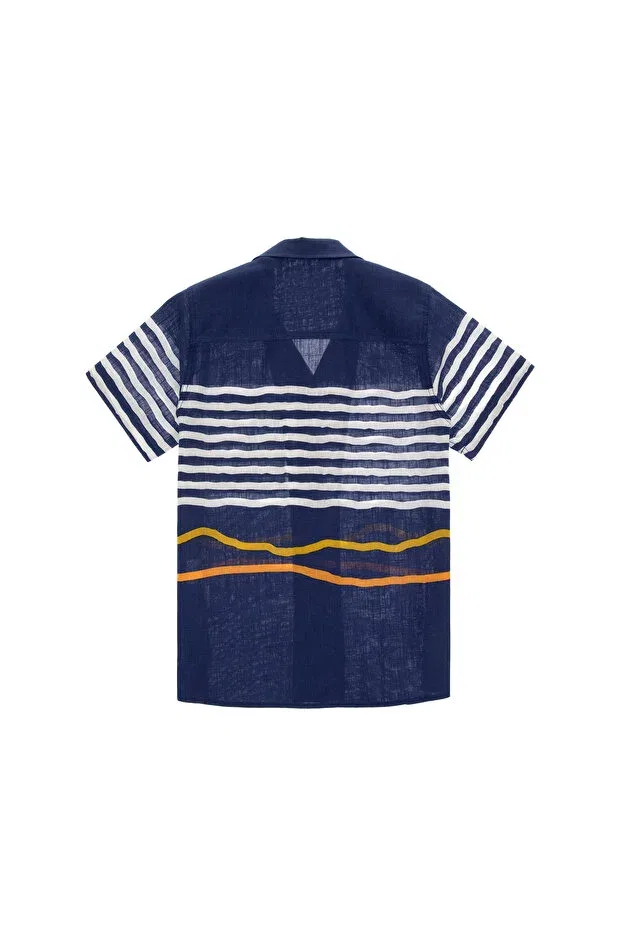 Детская рубашка для мальчиков хлопковая U.S. Polo Assn., Navy Blue — фото 2