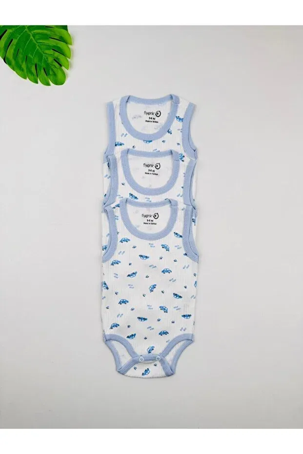 Детское боди-комбинезон для мальчиков хлопковый с принтом Efu Baby, Blue — фото 3