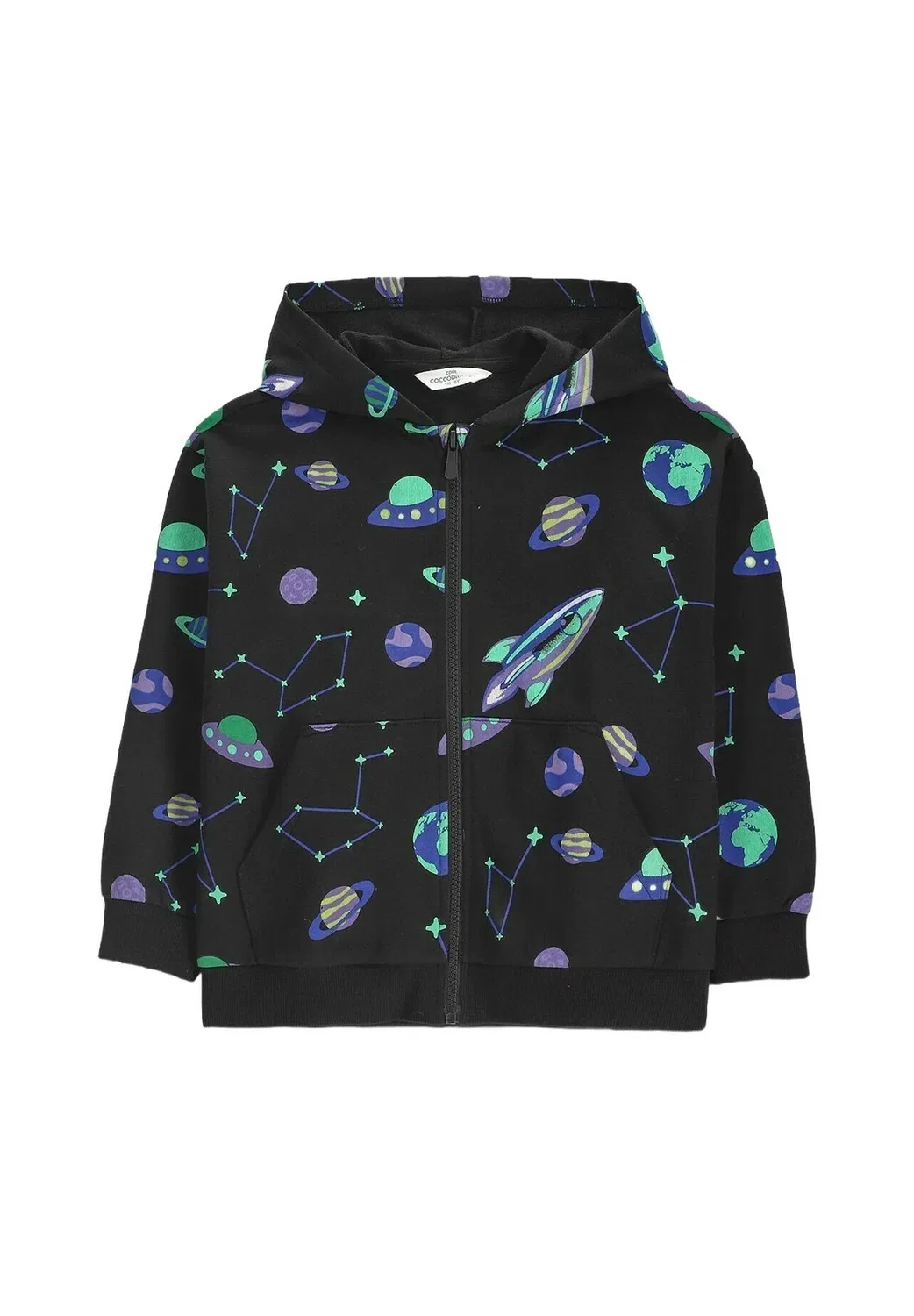 Kapuzenjacke mit reissverschluss - толстовка на молнии Coccodrillo, Black