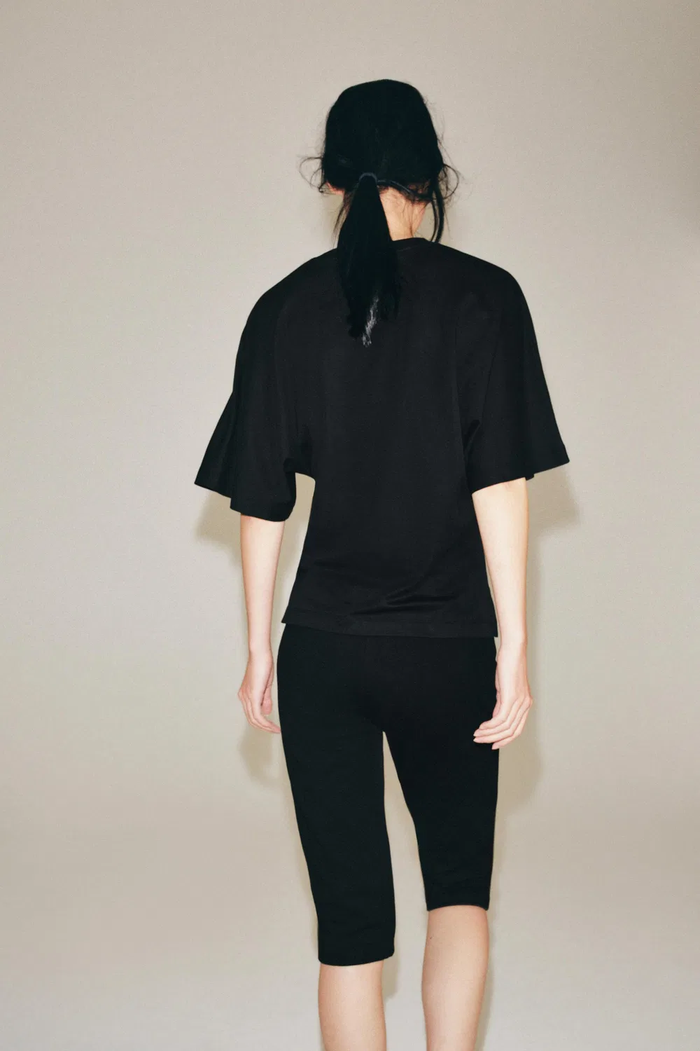 Футболка SUPIMA приталенного кроя ZARA, Black — фото 3