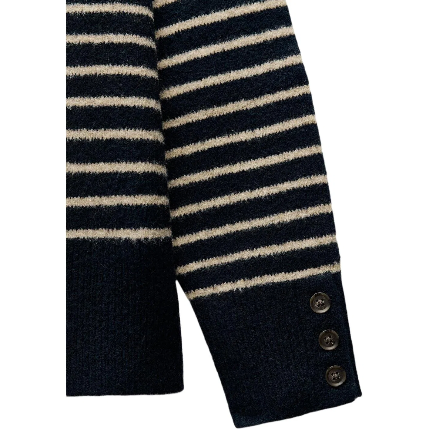Женский свитер с полосатым принтом и высоким воротом ZARA, Stripes — фото 4