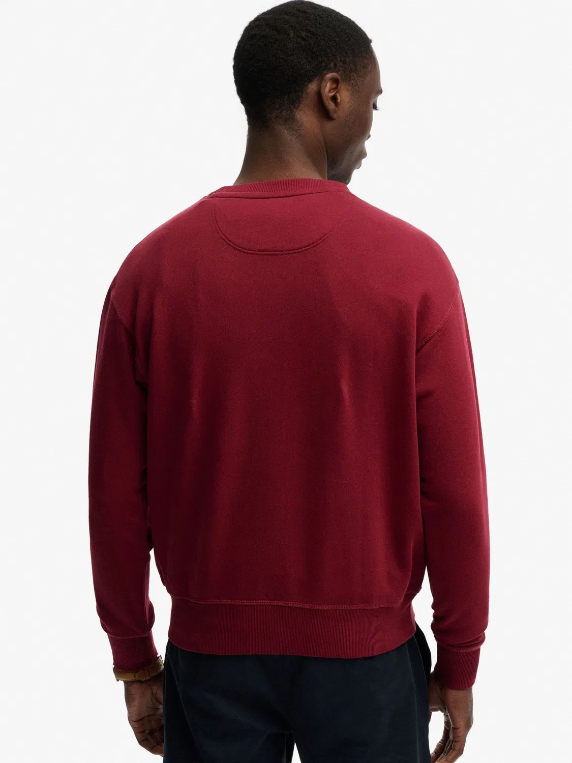 Джемпер с круглым вырезом, свободный крой Superdry Essential Heritage, красный — фото 3
