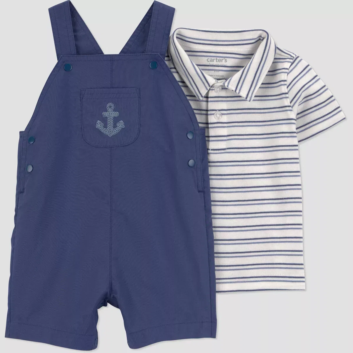 Детский комплект для мальчиков с полосками Carter's Just One You NEWBORN, Navy Blue — фото 3