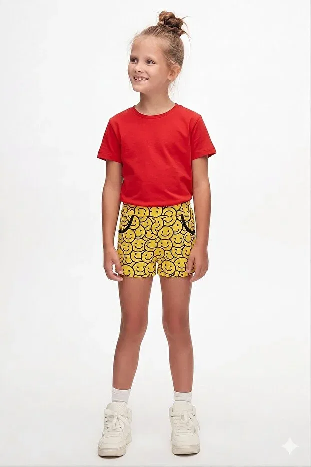 Детские шорты для девочек с принтом Smile pattern Lovetti, Patterned