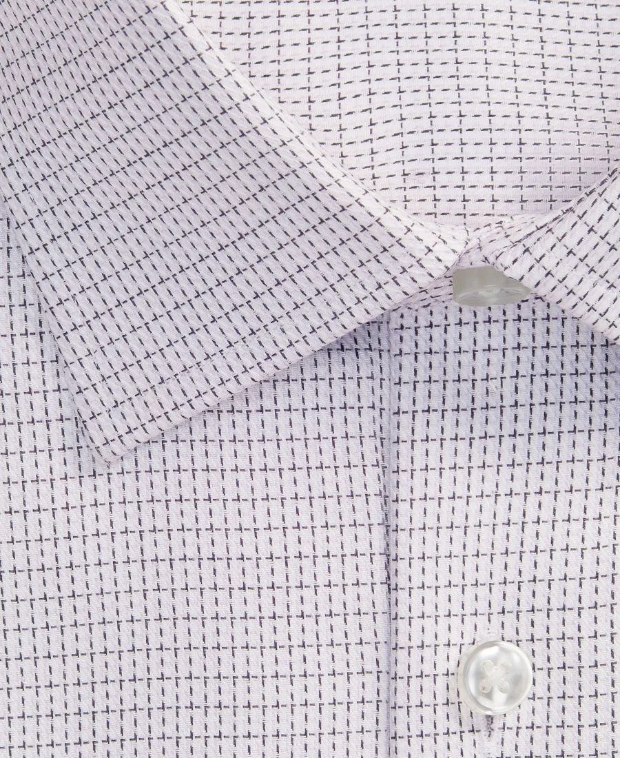 Мужская рубашка Calvin Klein с воротником-стойкой, из хлопка с эластаном, слим-фит, Purple — фото 2