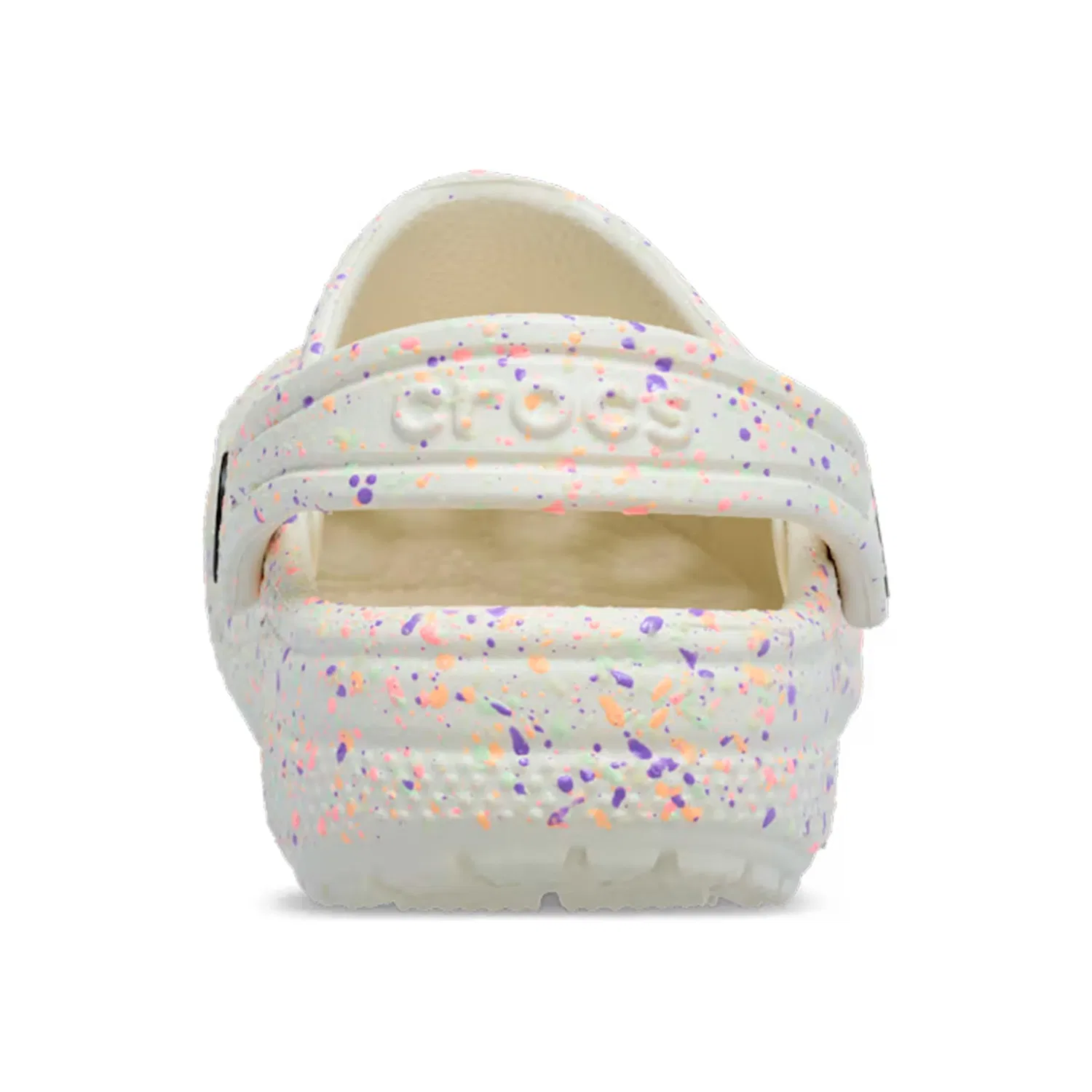 Шлепанцы светящиеся в темноте с цветными брызгами Classic Paint Splatter Crocs, Beige Mehrfarbig — фото 4