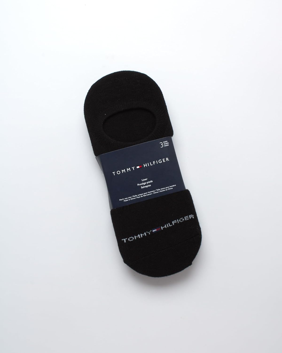 Мужские носки Tommy Hilfiger No Show Socks - 3 пары мягких хлопковых носков для мужчин - ультракороткие вкладыши для лоферов и кроссовок, All Black — фото 2