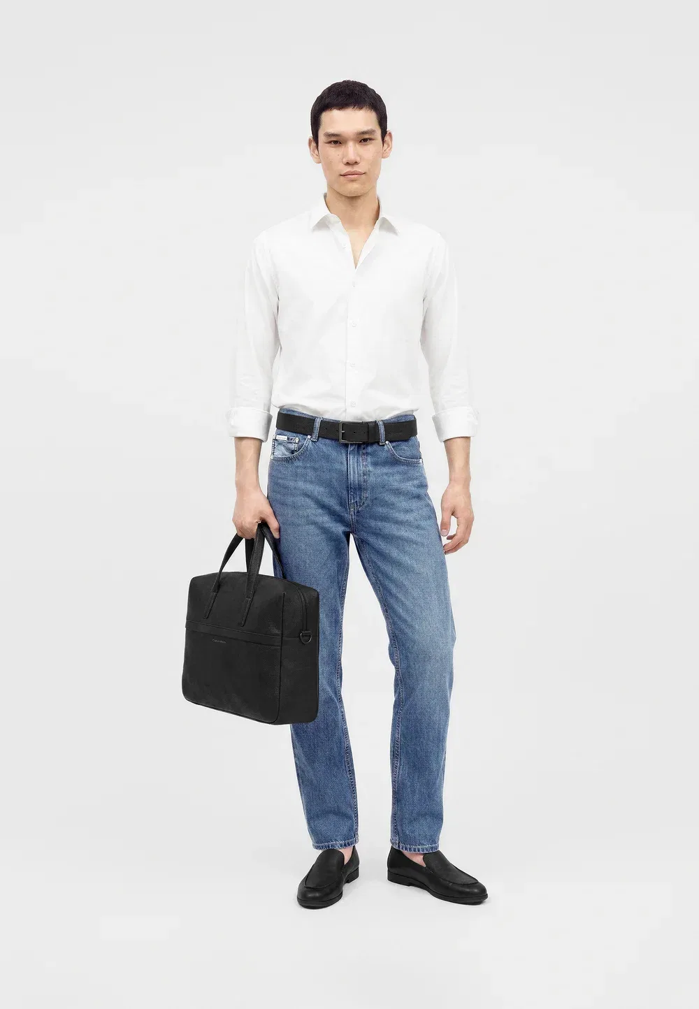 Узкая рубашка Calvin Klein, White — фото 2