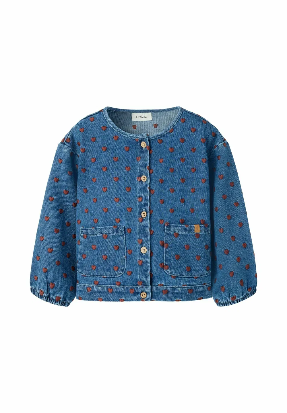 Джинсовая куртка с вышивкой - джинсовая куртка Lil' Atelier, Dark Blue Denim