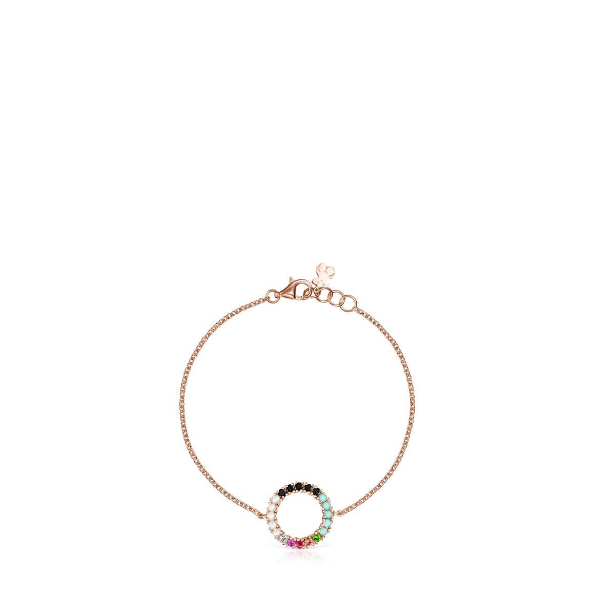 

Браслет Tous Straight Disc With Gemstones, розовое серебро