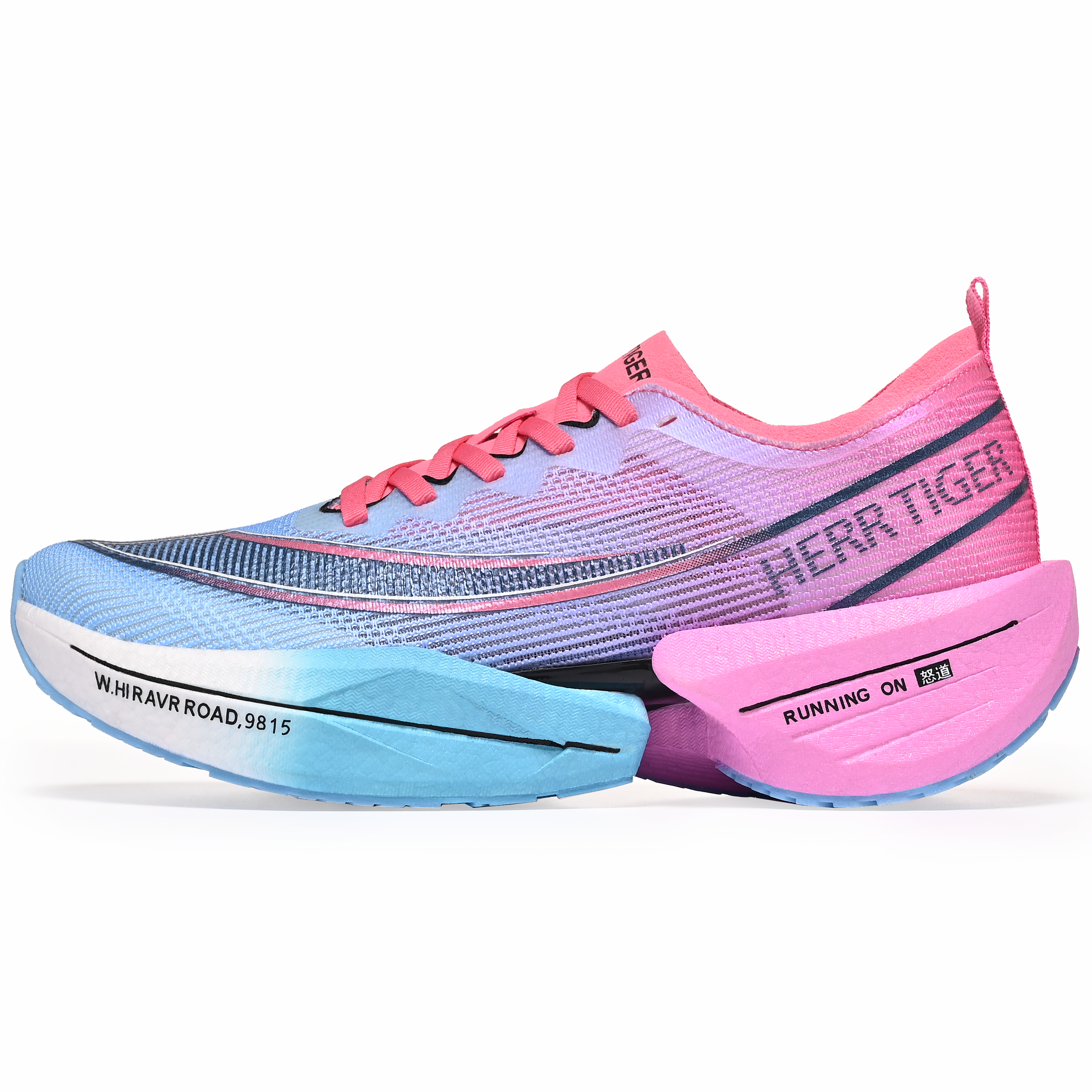 

Амортизация отскок легкие дышащие кроссовки для бега unisex electric glow blue HERR TIGER, синий фиолетовый красный