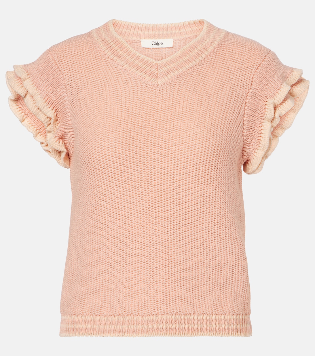

Шерстяной топ с оборками Chloé, Pinky Orange