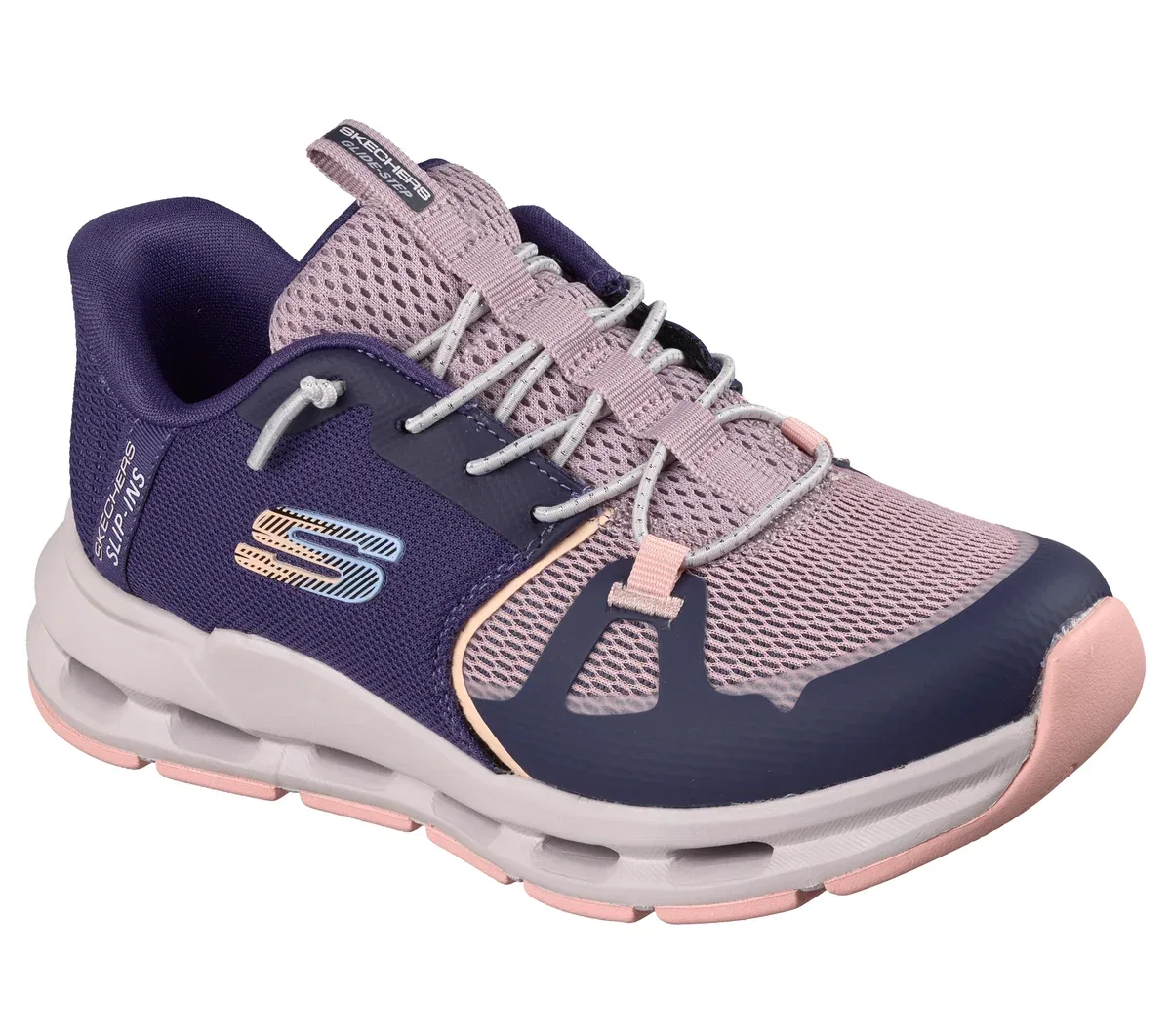 Детские слипоны Glide-Step Plus - Speed Boost Skechers, фиолетовый/коралловый — фото 4