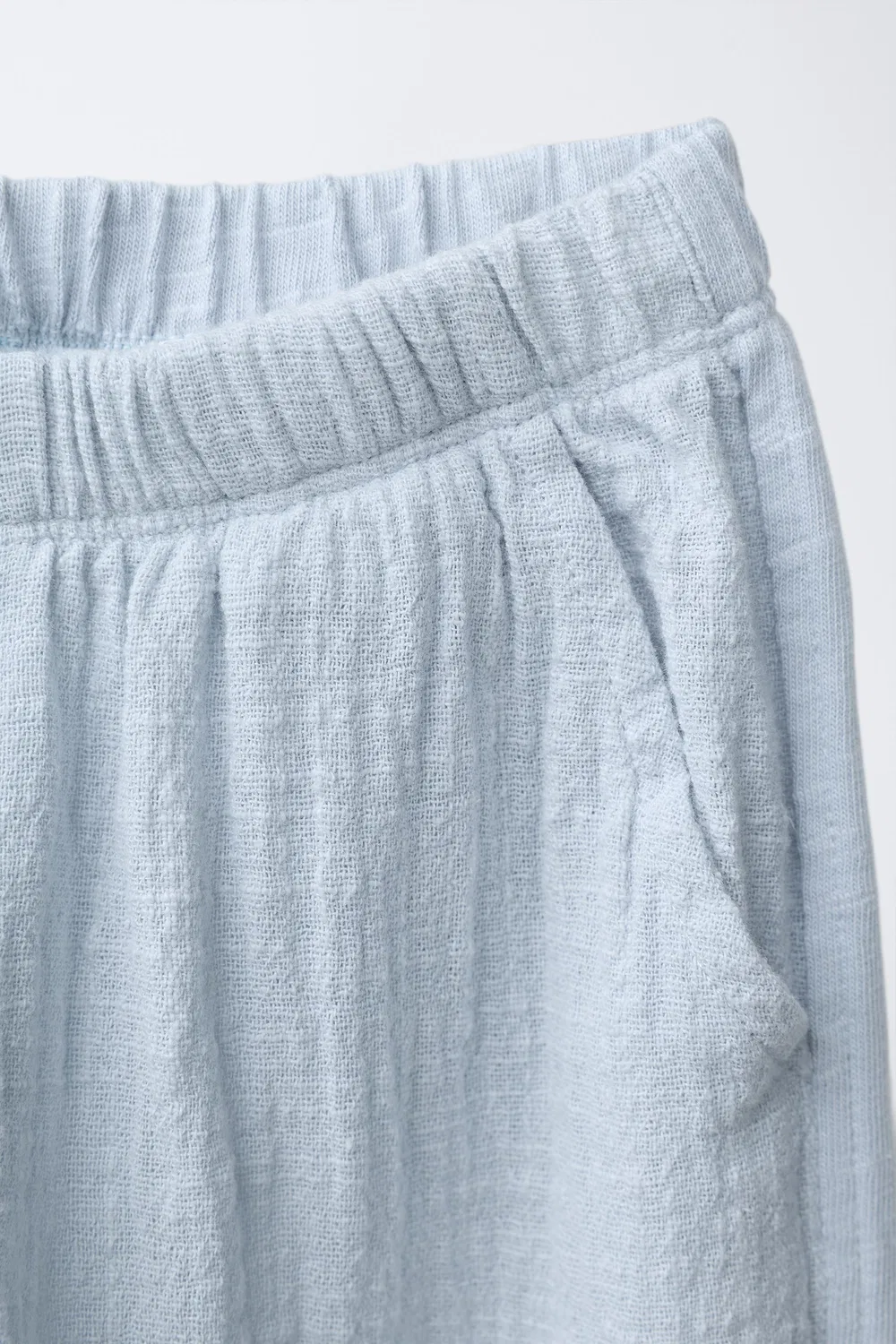 Брюки из комбинированной ткани ZARA, Bluish — фото 3