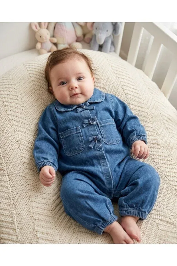 Детский комбинезон для девочек джинсовый Young Voyyo Kids Baby, Blue
