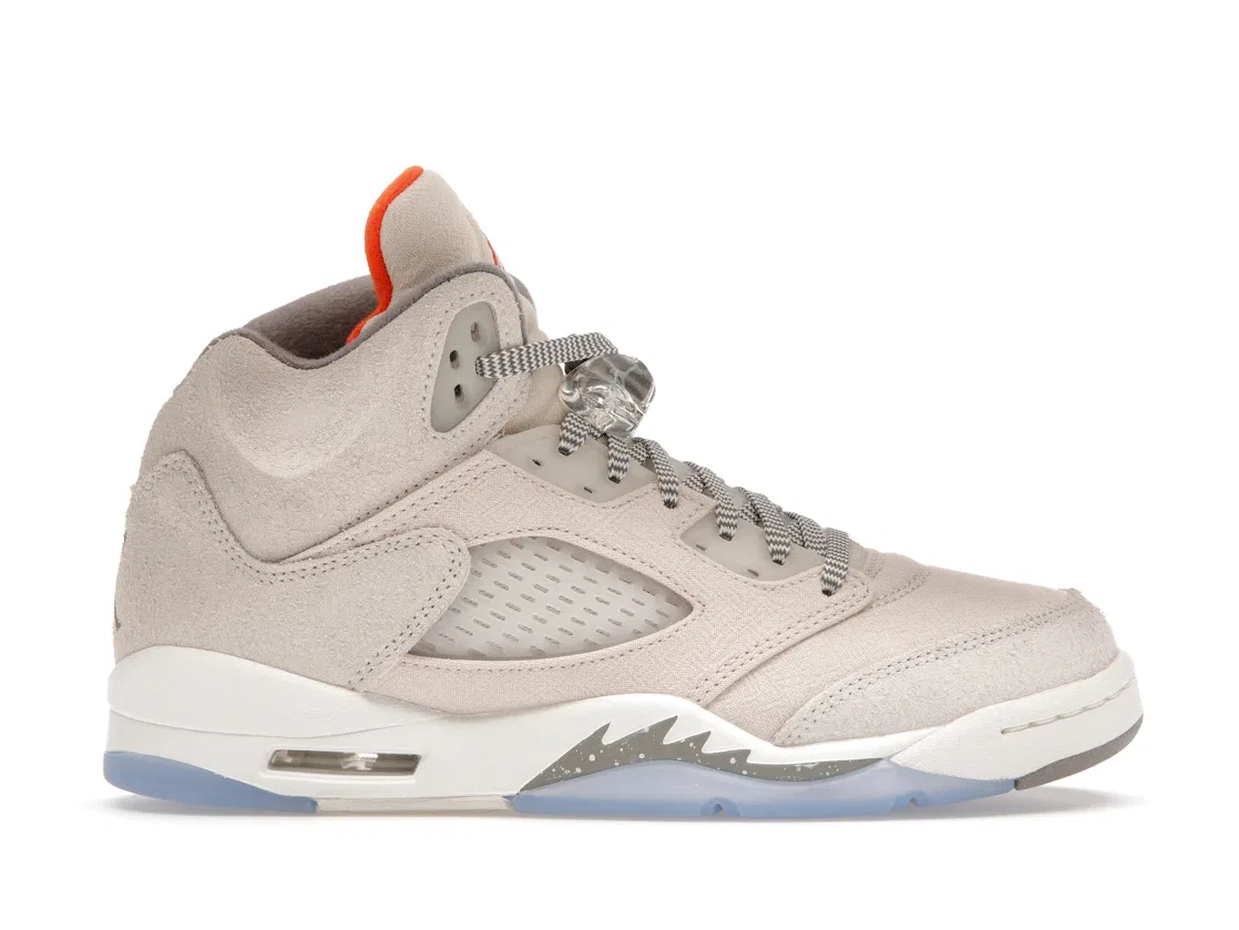 Детские кроссовки Lifestyle с ретро-дизайном Jordan 5 Retro SE, Light Orewood Brown Safety Orange Flat Pewter Sail