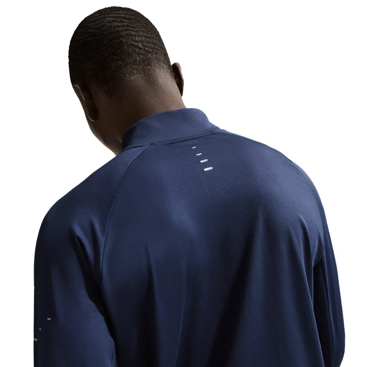 Мужской свитшот с молнией 1/4, Dri-FIT, с защитой от солнца, Nike, Midnight Navy/Reflective Silver — фото 2