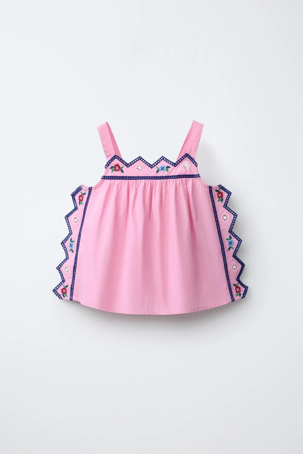 Топ с зигзагообразной вышивкой ZARA, Strawberry