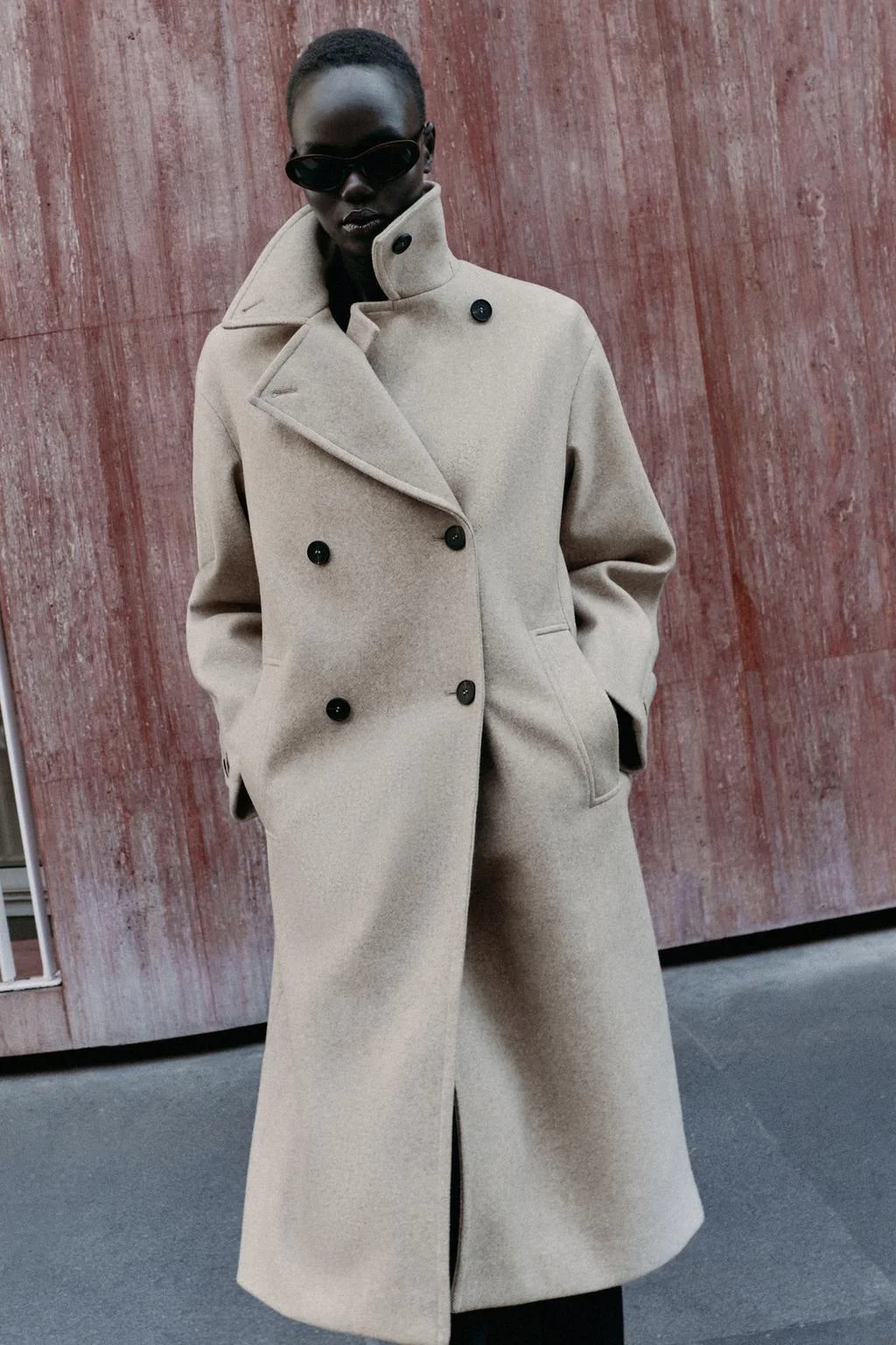 Пальто Zara Oversize Soft, бежевый — фото 4