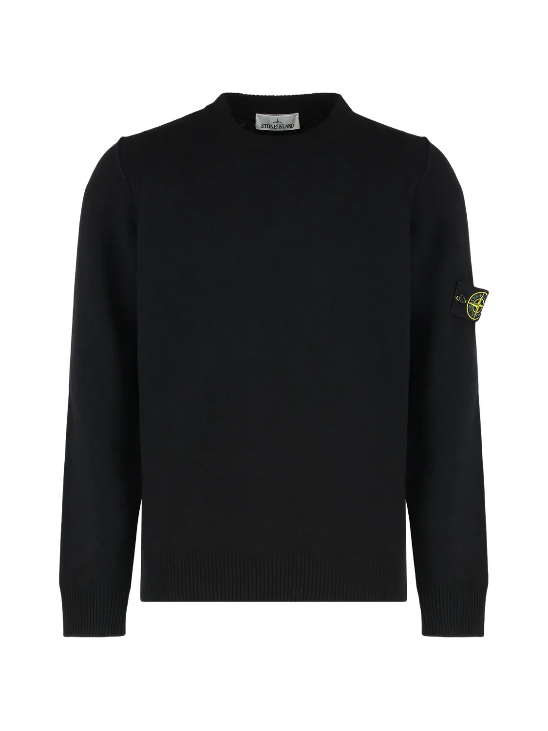 Ребристый свитер с круглым вырезом Stone Island, черный