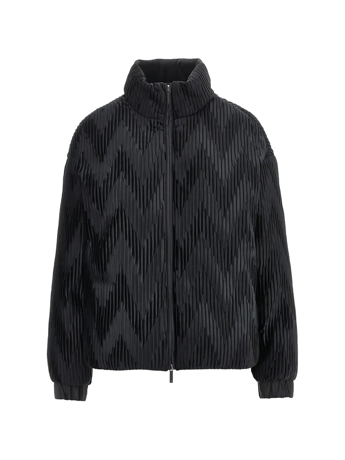 Emporio Armani Пуховик с плиссировкой шеврон черный