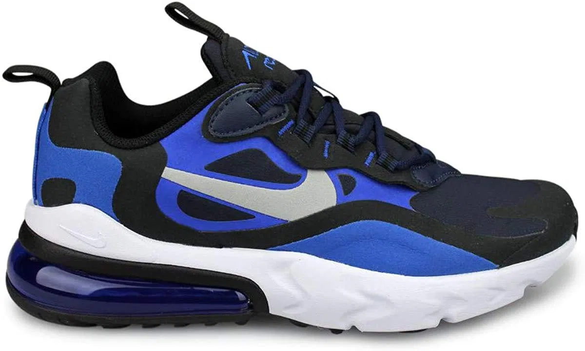 Детские кроссовки для мальчиков с максимальной амортизацией NIKE Air Max 270 Se, Midnight Navy Metallic Silver — фото 2