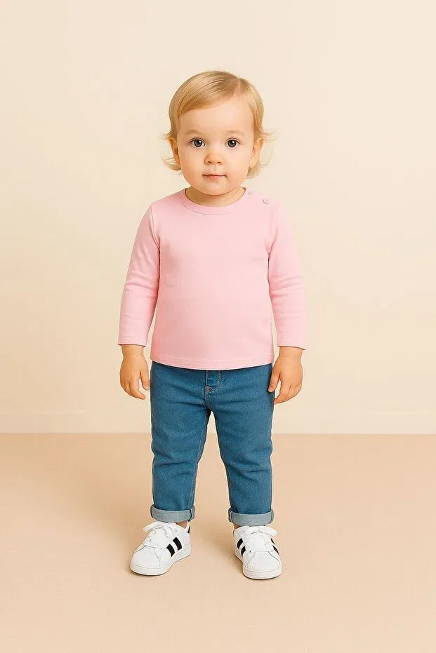 Детский лонгслив с длинным рукавом Babytex, Розовый — фото 2