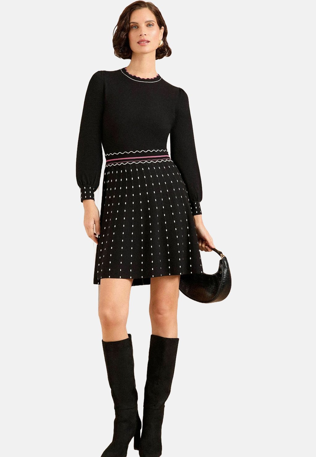 

Вязаное платье FINE GAUGE SCALLOP DETAIL SPOT MINI Love & Roses, черный