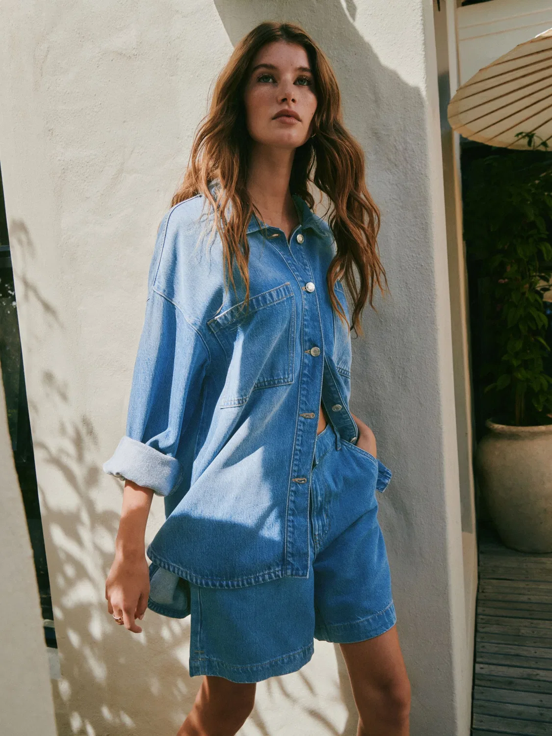 Шорты джинсовые Premium Tencel Blend Next, голубой деним — фото 2