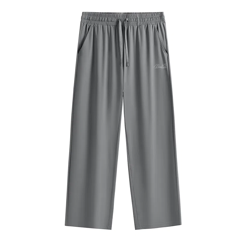Детские повседневные брюки с принтом Ice Silk Cooling Mb Blue Gray Whale Pants Logo MINISO, Dark Gray