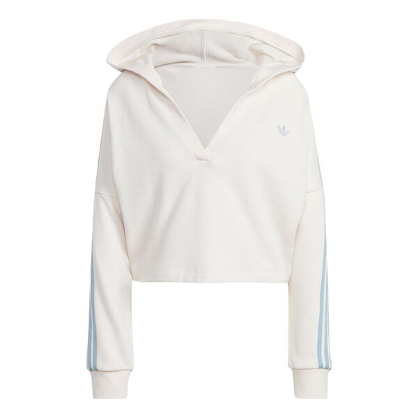 

Толстовка (WMNS) adidas Originals V-Neck Short Hoodie 'White', белый