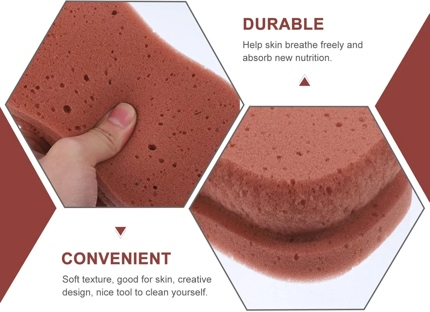 Мочалка для душа Luffa Scrubber Healvian, 2 шт, 17.5x10x5 см — фото 2