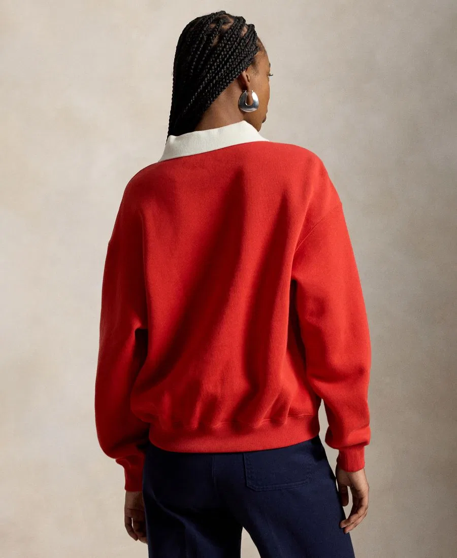 Свитшот женский с поло-воротником, свободный крой, с принтом, Madison Avenue 1967 Polo Ralph Lauren, Very Red — фото 4