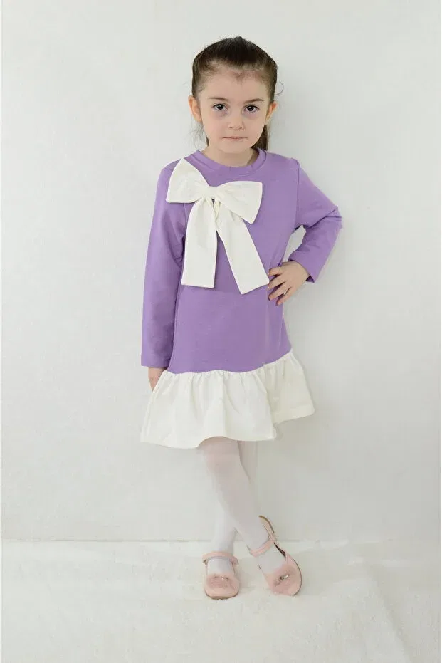 Детское платье для девочек с длинным рукавом Sevimli, Lilac